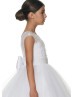 Rhinestone Beaded White Tulle Romantic Flower Girl Dress